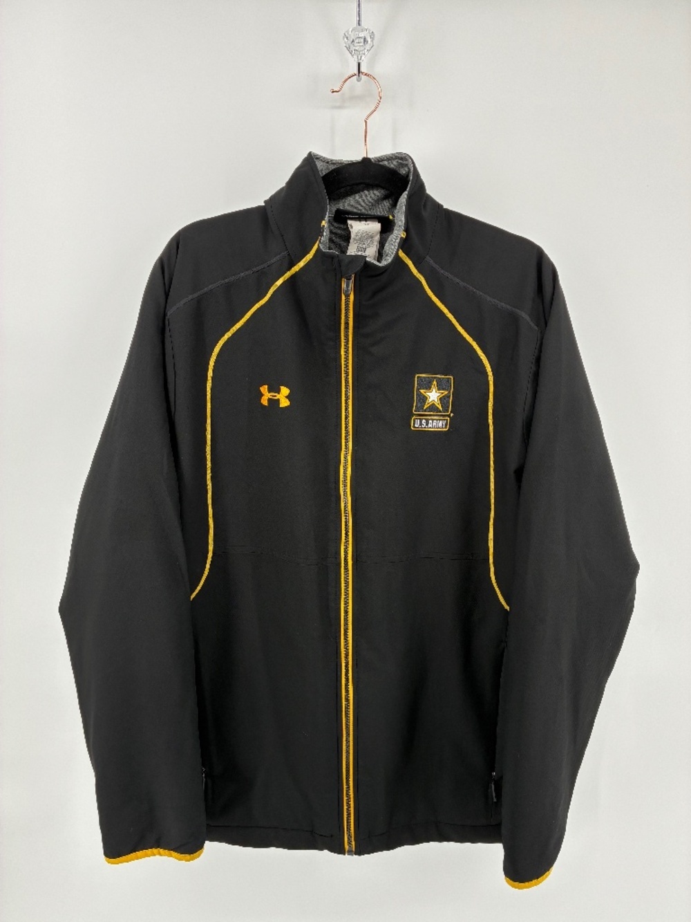 Under Armour U.S. Army Men's Black Jacket with Yellow Accents
